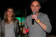 Andre Agassi and Steffi Graf at the American's Foundation Bowling